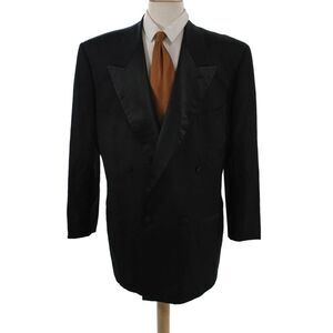 Giorgio Armani Mens Tuxedo Jacket Black Pure Wool Button Collared Size 44